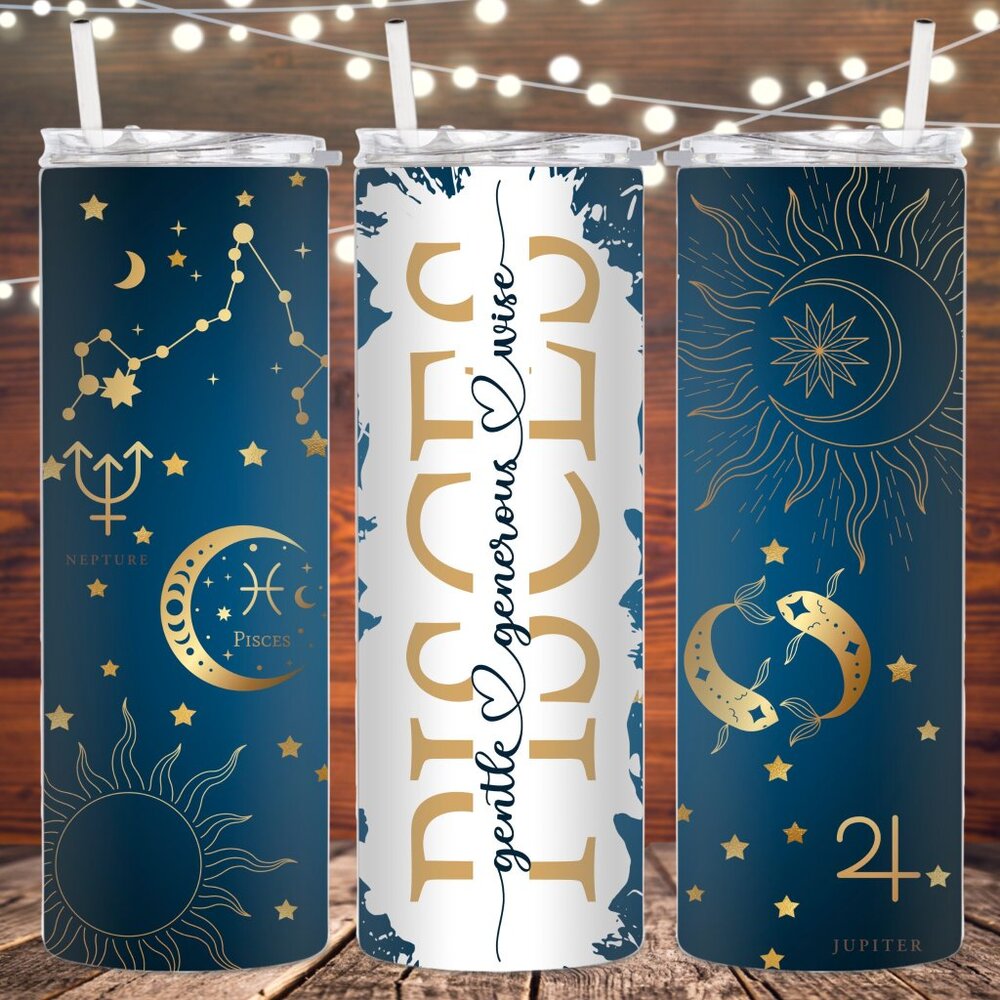 Pisces Zodiac Sign Stainless steel insulated tumbler